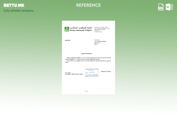 Модерен стил референтен шаблон Algeria Banque Nationale